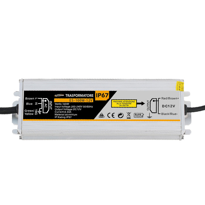 Trasformatore impermeabile 12V ES-100W-12V