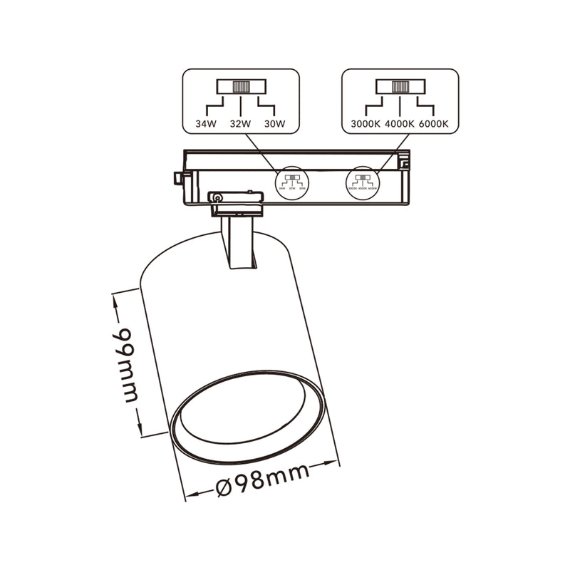 FARETTO LED BINARIO MONOFASE GD24A40C-B3C