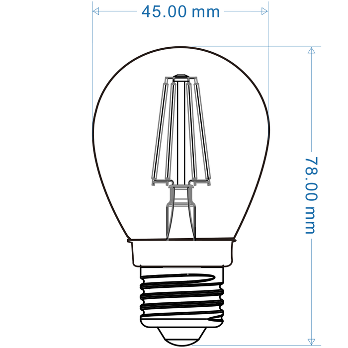 Lampadina LED E27 4W G45A-BN