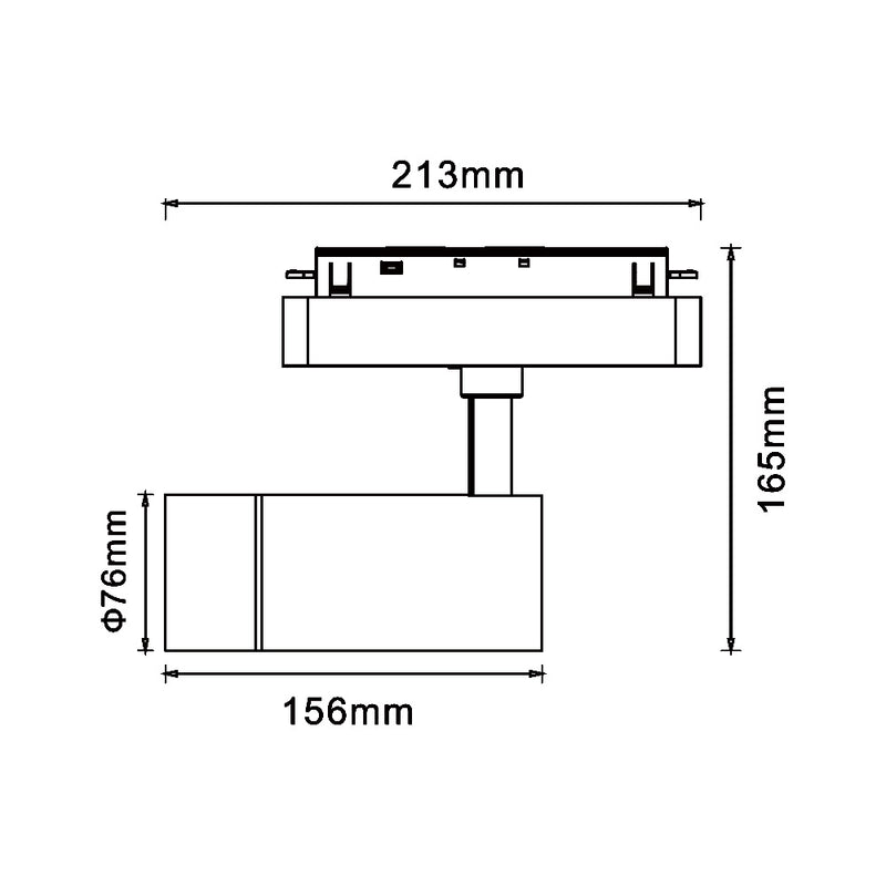 Faretto led magnetico per binario COB-24W-N