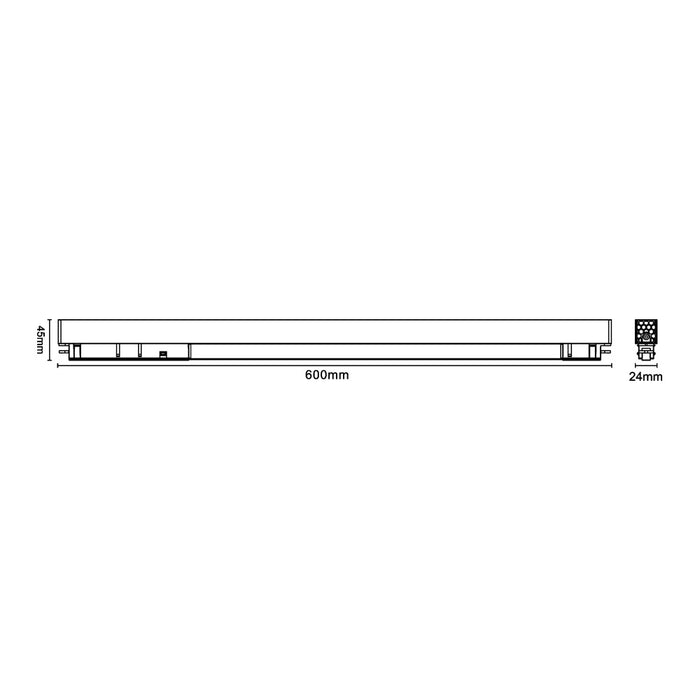 Lampada grigla led magnetico per binario SMD-24W-N