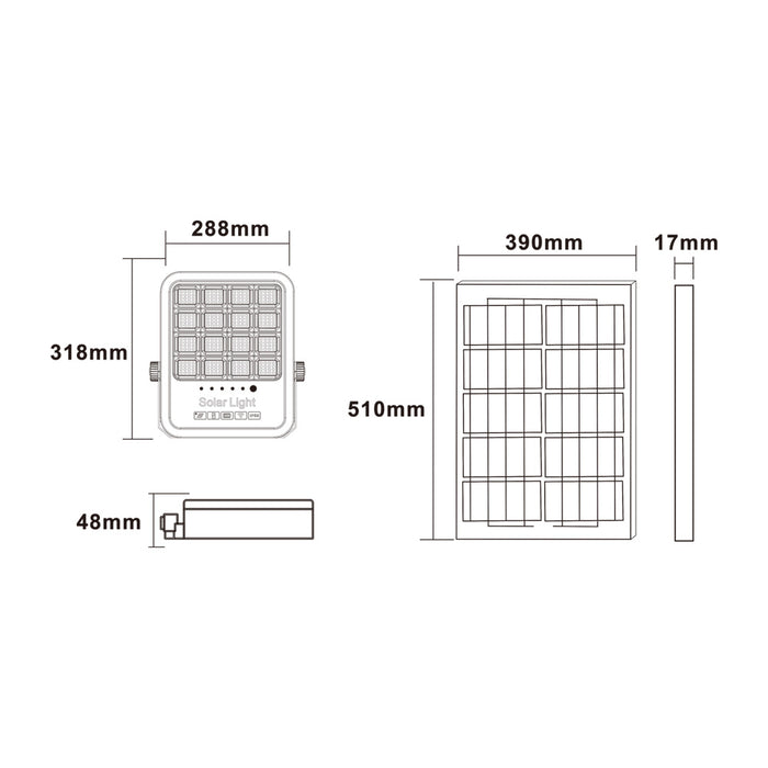 Faretto solare RY-400W-3C
