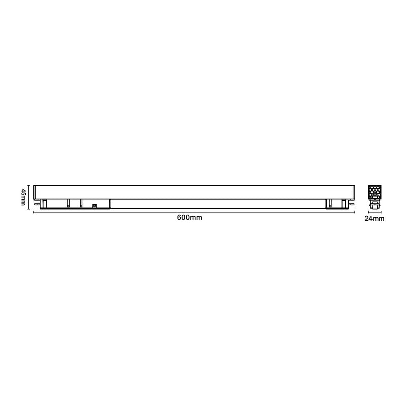 Lampada grigla led magnetico per binario SMD-24W-C