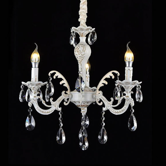 Lampadario Candelabro con Bracci e Cristalli Pendenti a Sospensione