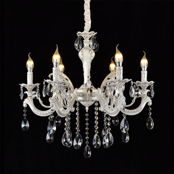 Lampadario Candelabro con Bracci e Cristalli Pendenti a Sospensione