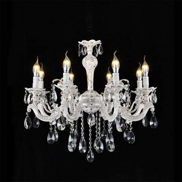 Lampadario Candelabro con Bracci e Cristalli Pendenti a Sospensione