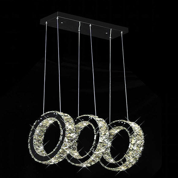 Lampadario Moderno a Sospensione a Forma di 3 Anelli 