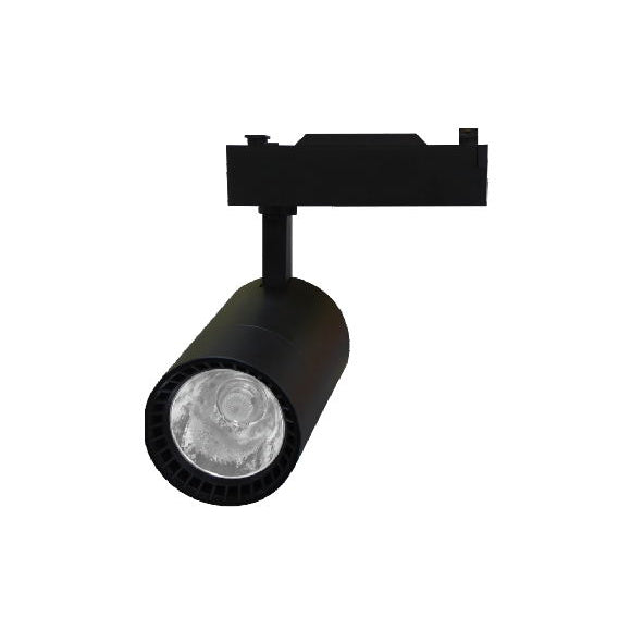Faretto Led Pista Nero Per Binario Trifase 30W