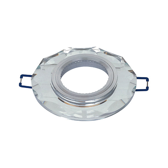 Portafaretto da Incasso Rotondo in Vetro Effetto Specchio 60mm  P6-GU10